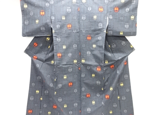 JAPANESE KIMONO / TOKAMACHI TSUMUGI / WOVEN CAMELLIA